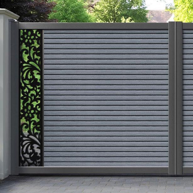 Hudson Eden Straight Top Driveway Gate - Anthracite - End Screen