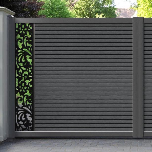 Hudson Eden Straight Top Driveway Gate - Dark Grey - End Screen