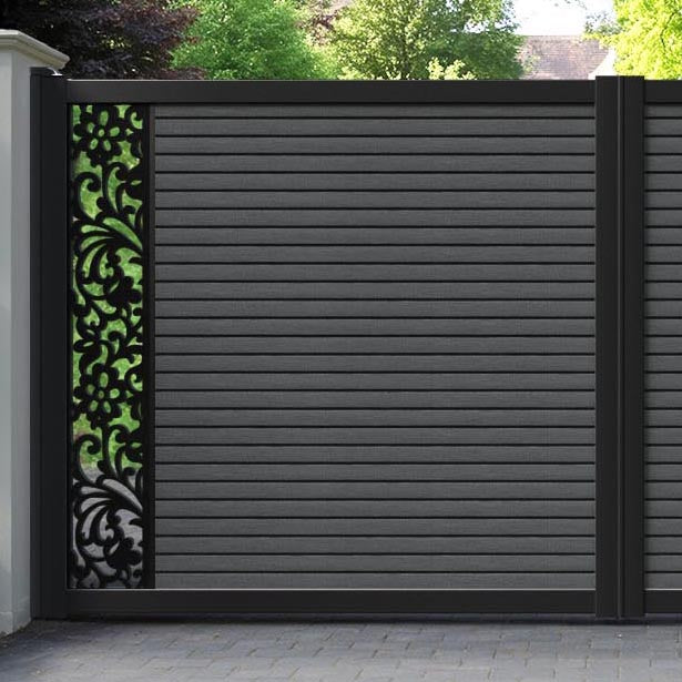 Hudson Eden Straight Top Driveway Gate - Dark Grey - End Screen