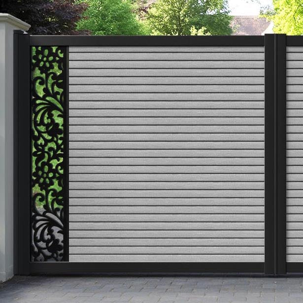 Hudson Eden Straight Top Driveway Gate - Light Grey - End Screen