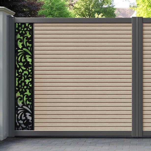 Hudson Eden Straight Top Driveway Gate - Light Oak- End Screen
