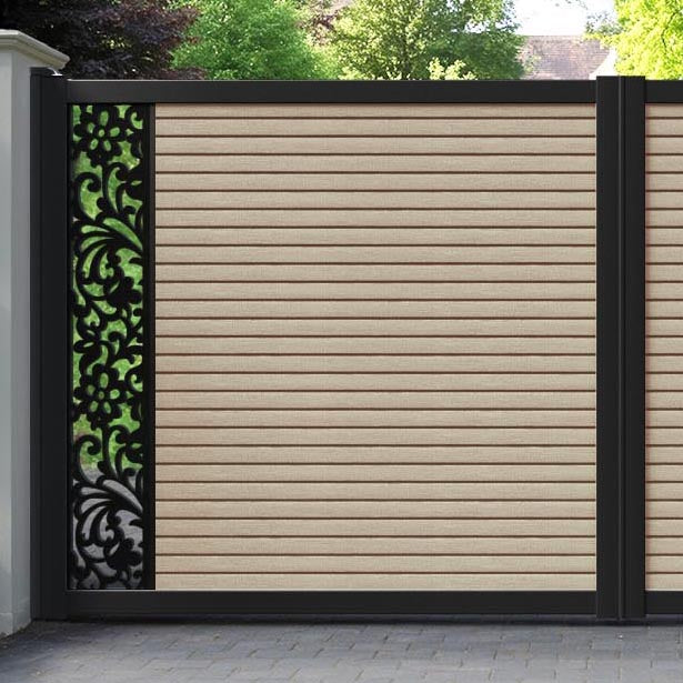Hudson Eden Straight Top Driveway Gate - Light Oak- End Screen