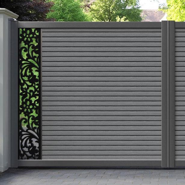 Hudson Eden Straight Top Driveway Gate - Mid Grey - End Screen