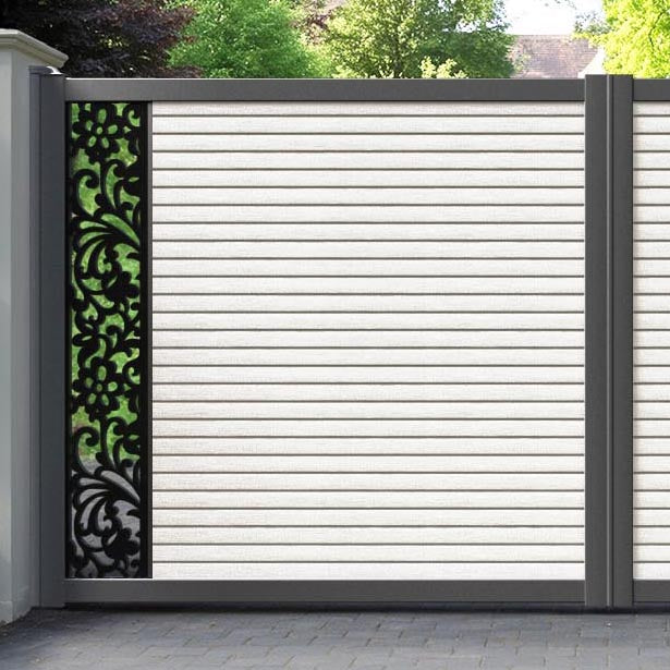 Hudson Eden Straight Top Driveway Gate - Light Stone - End Screen