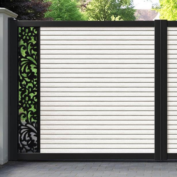 Hudson Eden Straight Top Driveway Gate - Light Stone - End Screen