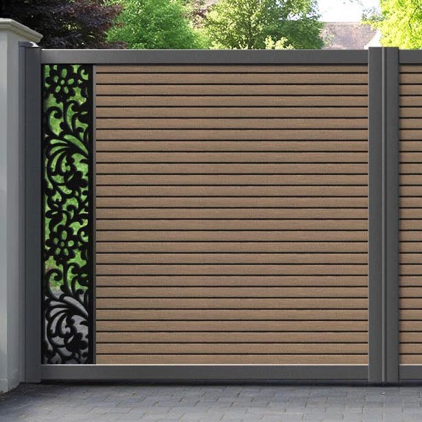 Hudson Eden Straight Top Driveway Gate - Teak - End Screen