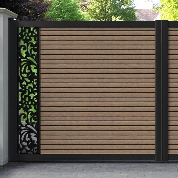 Hudson Eden Straight Top Driveway Gate - Teak - End Screen