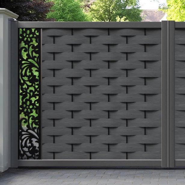 Ripple Eden Straight Top Driveway Gate - Dark Grey - End Screen
