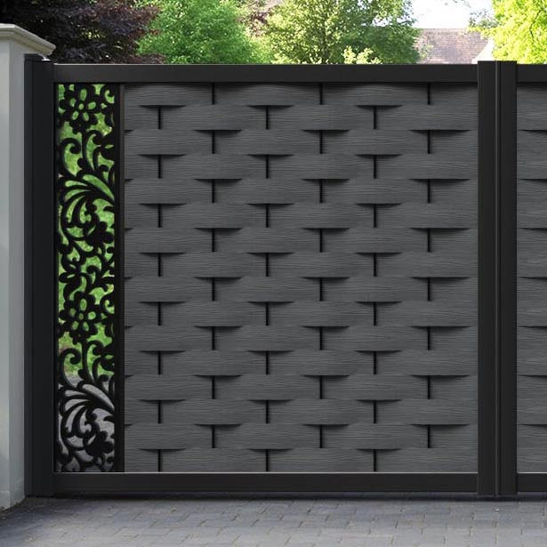 Ripple Eden Straight Top Driveway Gate - Dark Grey - End Screen
