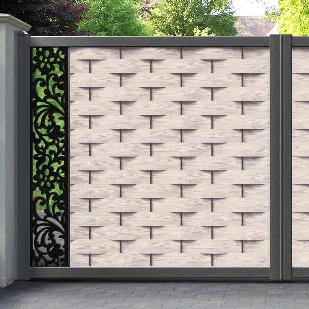 Ripple Eden Straight Top Driveway Gate - Mid Stone - End Screen