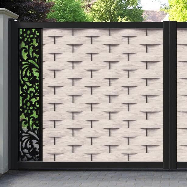 Ripple Eden Straight Top Driveway Gate - Mid Stone - End Screen