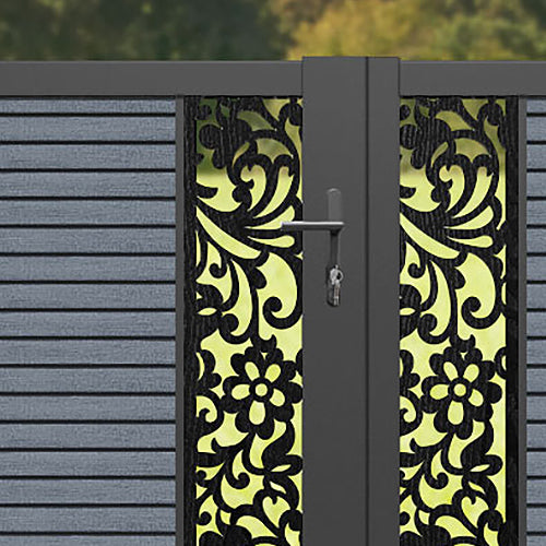 Hudson Eden Straight Top Driveway Gate - Anthracite - Middle Screen