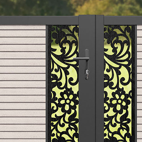 Hudson Eden Straight Top Driveway Gate - Mid Stone - Middle Screen