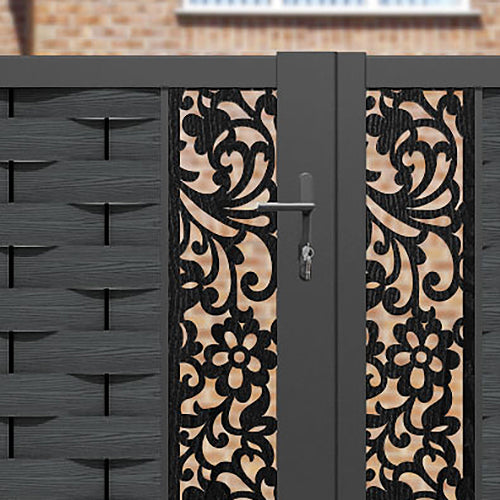 Ripple Eden Straight Top Driveway Gate - Dark Grey - Middle & End Screen