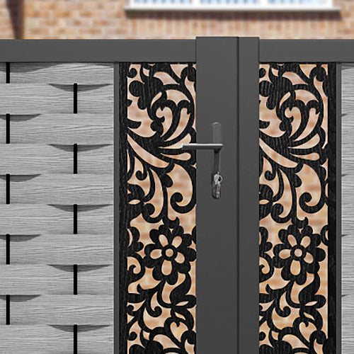 Ripple Eden Straight Top Driveway Gate - Light Grey - Middle Screen