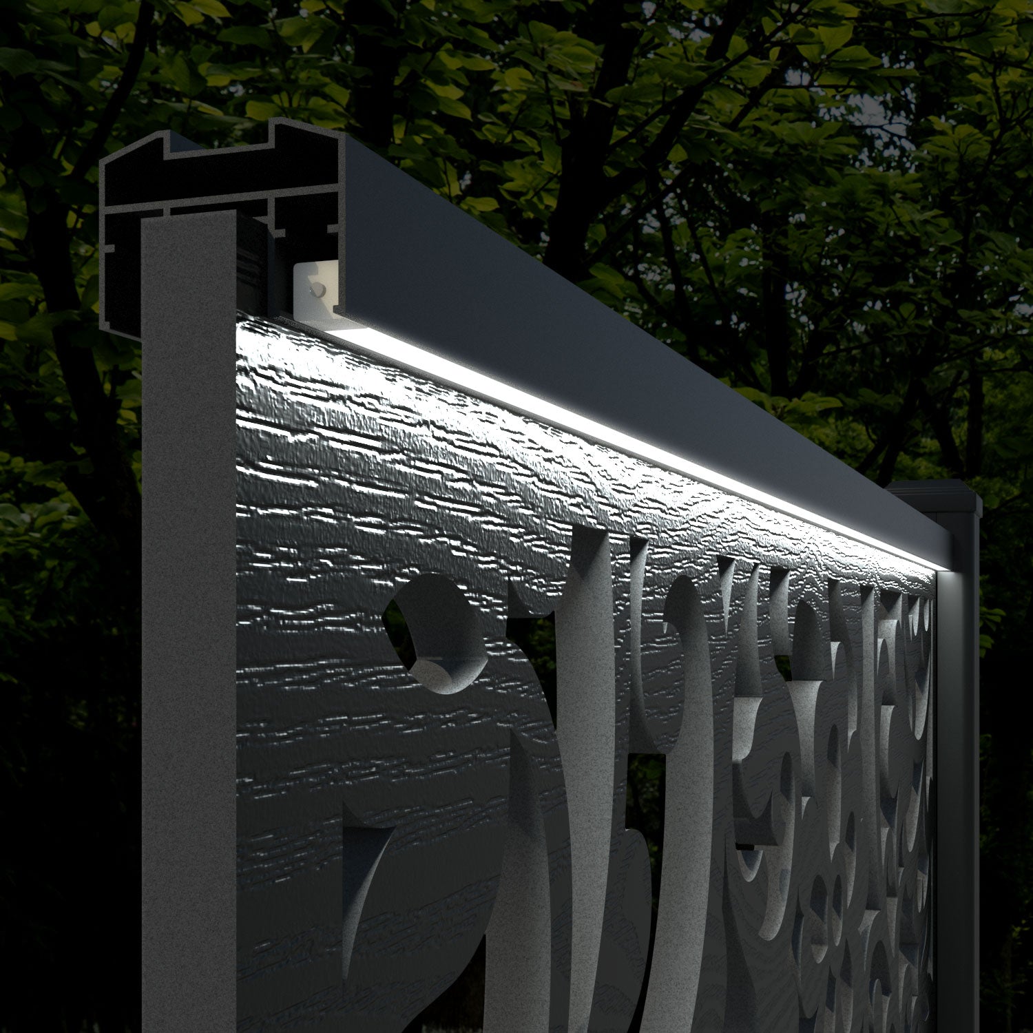 Hudson Eden Fence Panel - Anthracite - with our composite posts