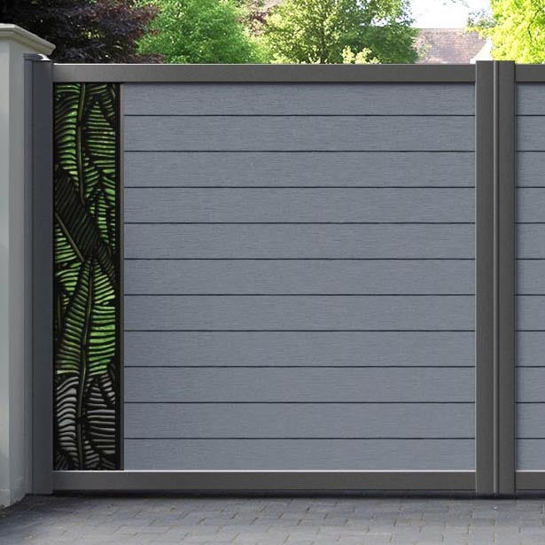Fusion Feather Straight Top Driveway Gate - Anthracite - End Screen
