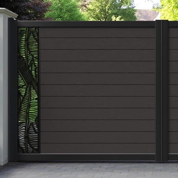Fusion Feather Straight Top Driveway Gate - Dark Oak - End Screen