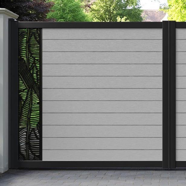 Fusion Feather Straight Top Driveway Gate - Light Grey - End Screen