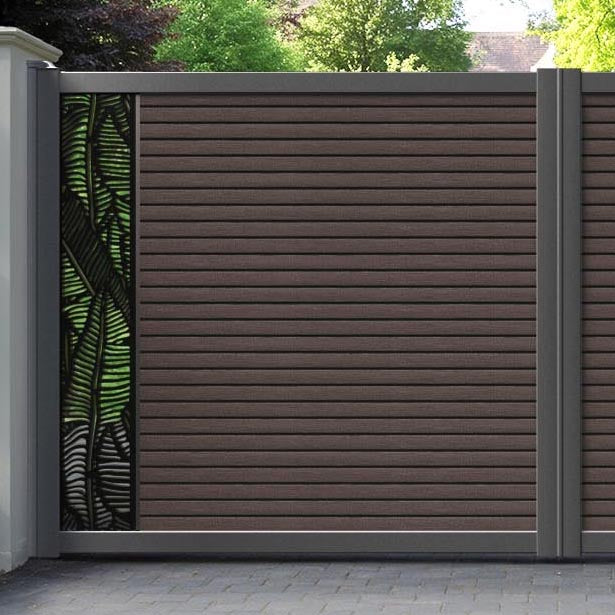 Hudson Feather Straight Top Driveway Gate - Mid Brown - End Screen
