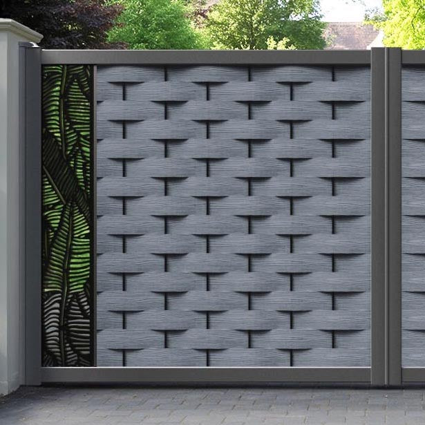 Ripple Feather Straight Top Driveway Gate - Anthracite - End Screen