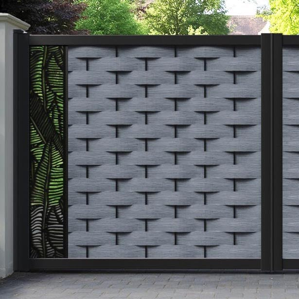 Ripple Feather Straight Top Driveway Gate - Anthracite - End Screen