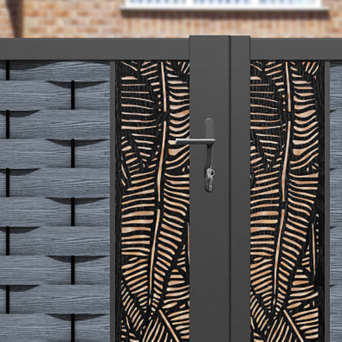 Ripple Feather Straight Top Driveway Gate - Anthracite - Middle & End Screen