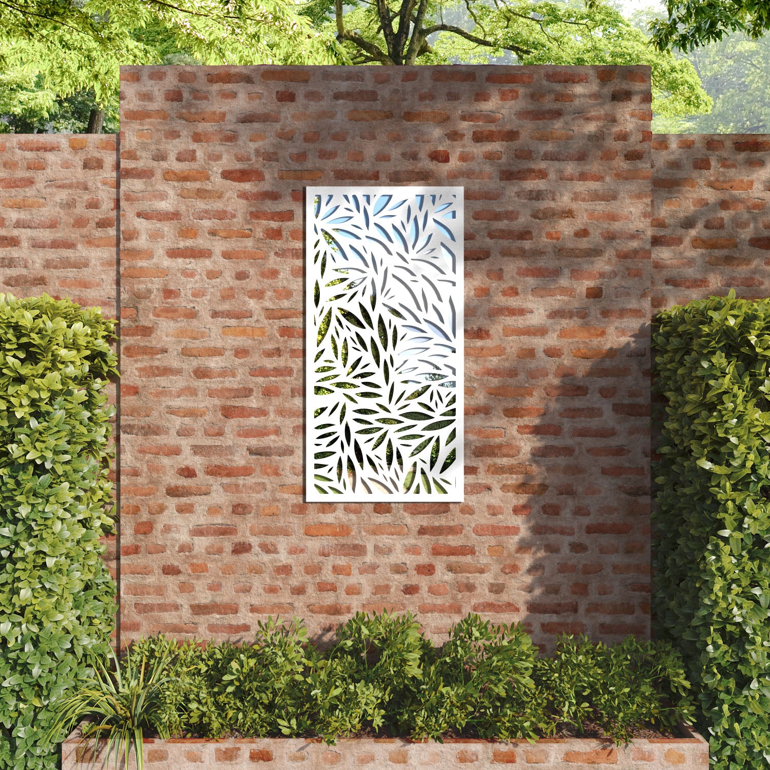 Foliage outdoor decorative mirrored panel