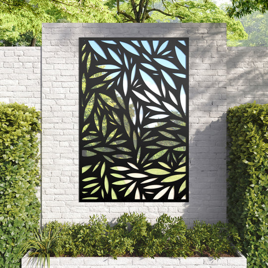 Foliage outdoor decorative mirrored panel