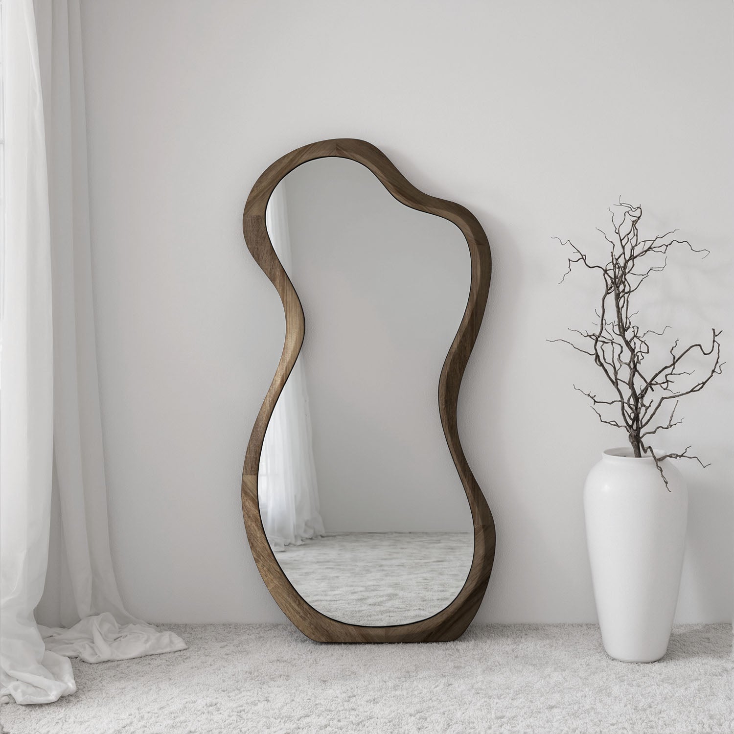 Forma Framed Misshaped Full-Length Leaner Mirror - with LED