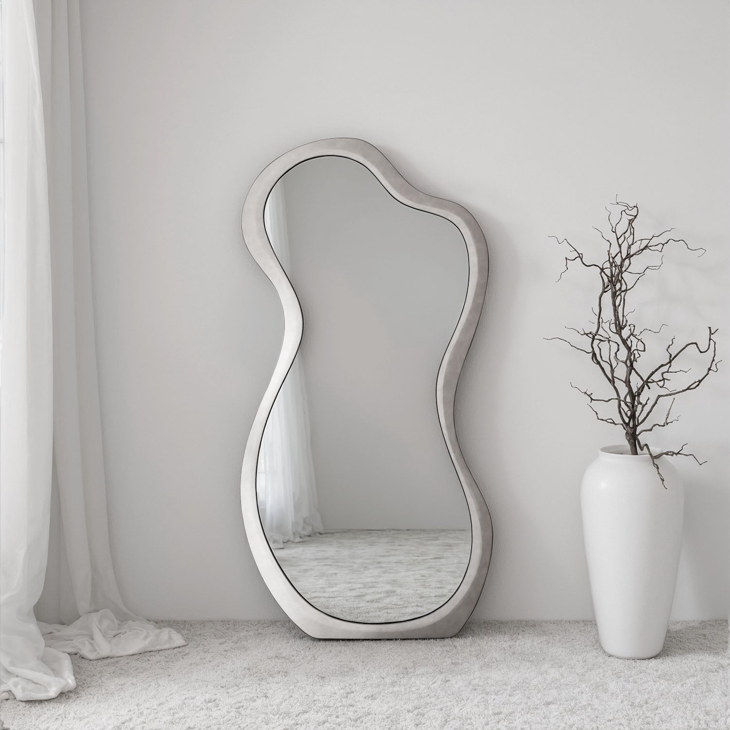 Forma Framed Misshaped Full-Length Leaner Mirror - with LED