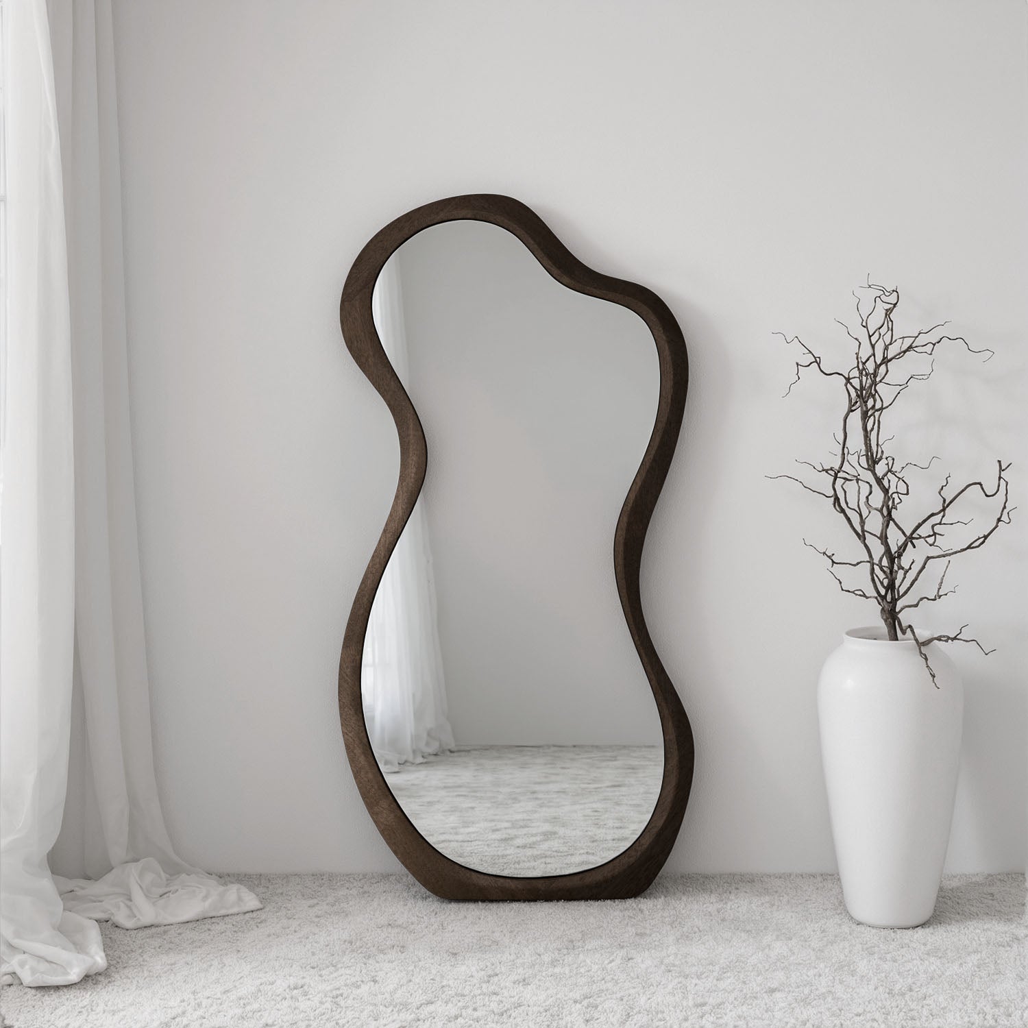 Forma Framed Misshaped Full-Length Leaner Mirror - with LED