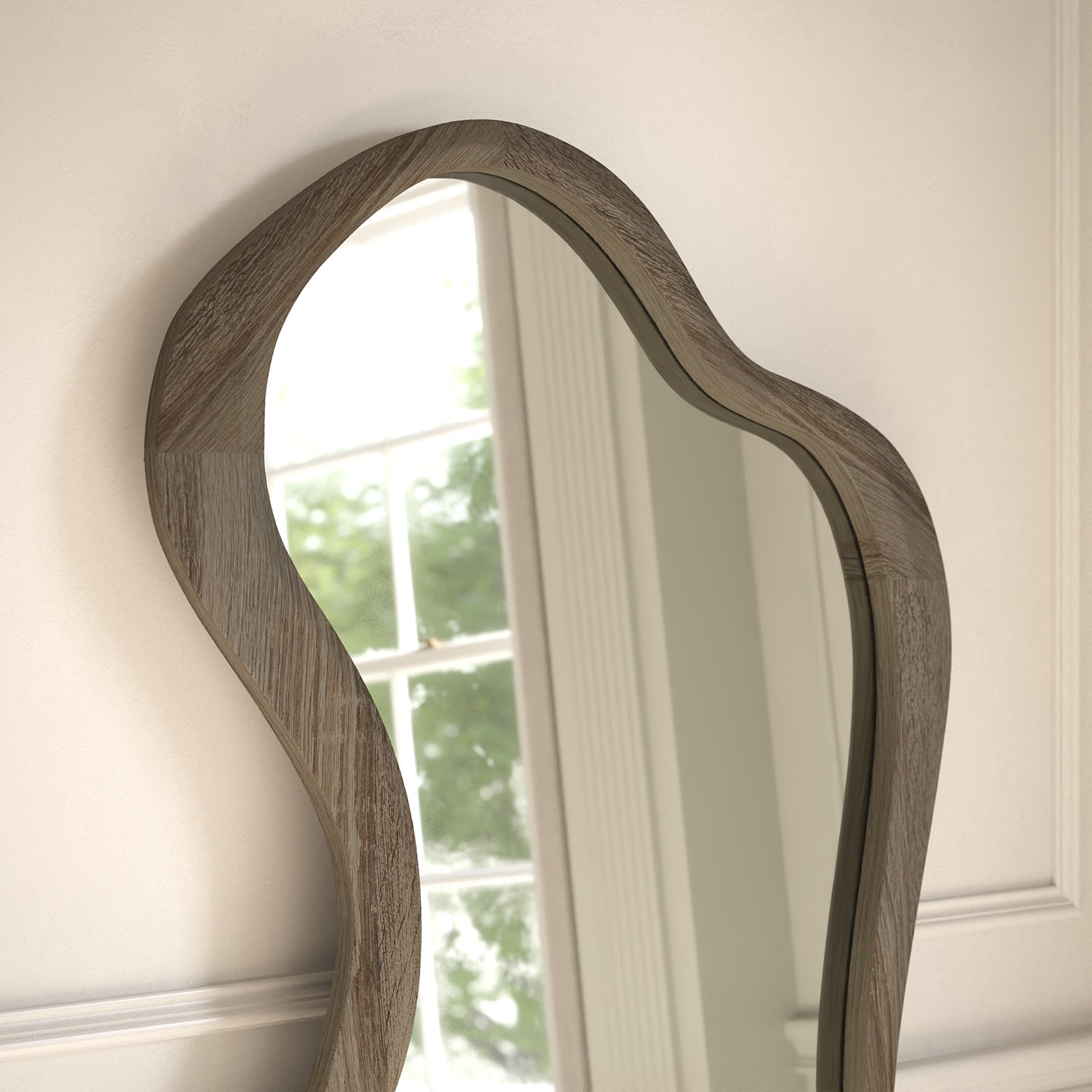 Forma Framed Misshaped Full-Length Leaner Mirror - with LED
