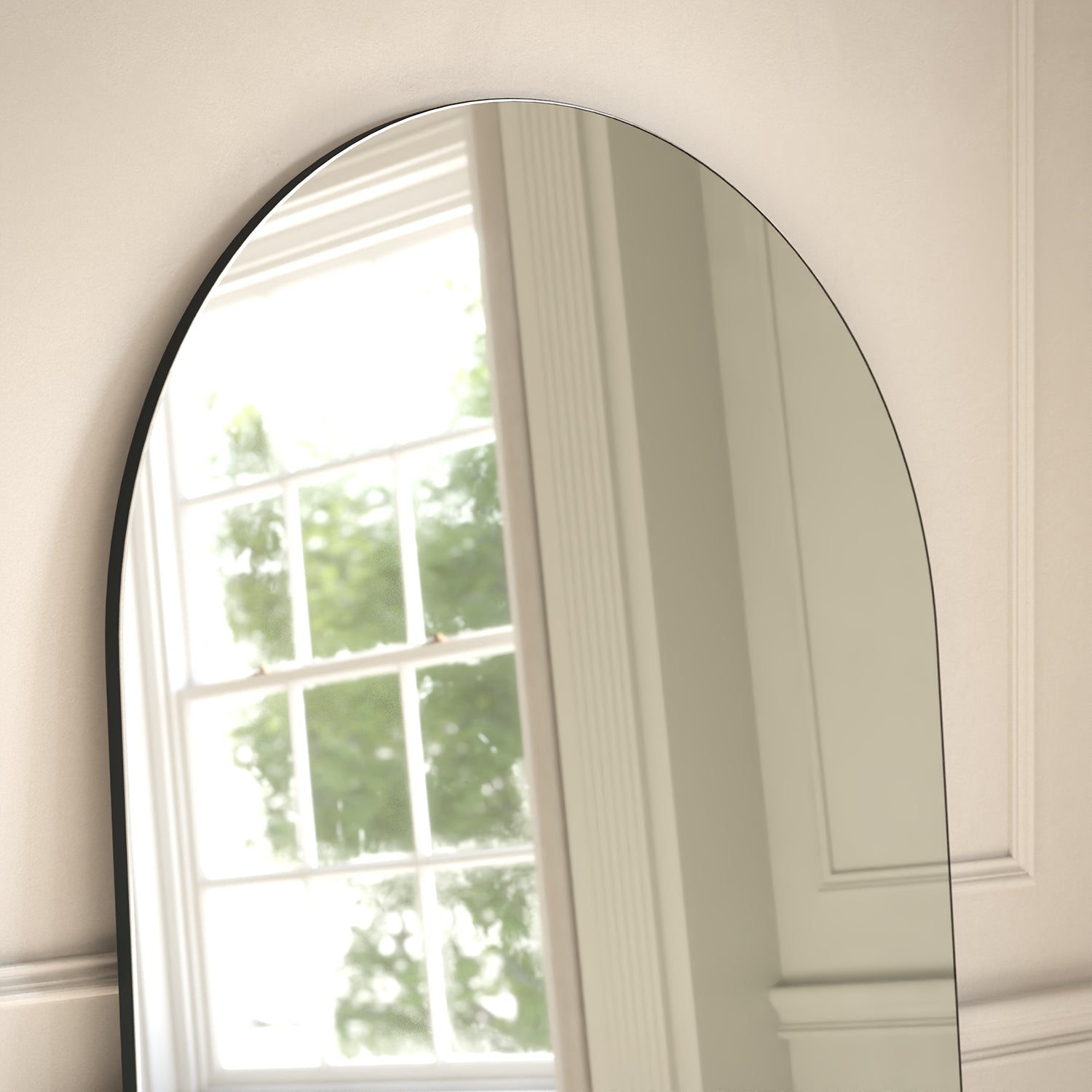 Frameless Arched Full-Length Leaner Mirror