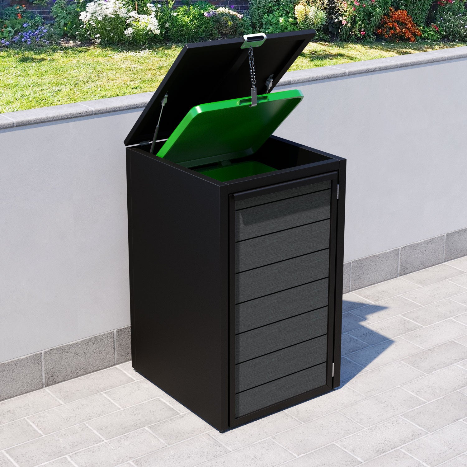 Black 2 Bin Store with Fusion Door Slat