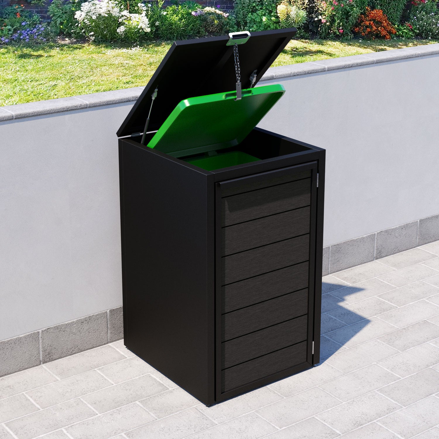 Black 2 Bin Store with Fusion Door Slat