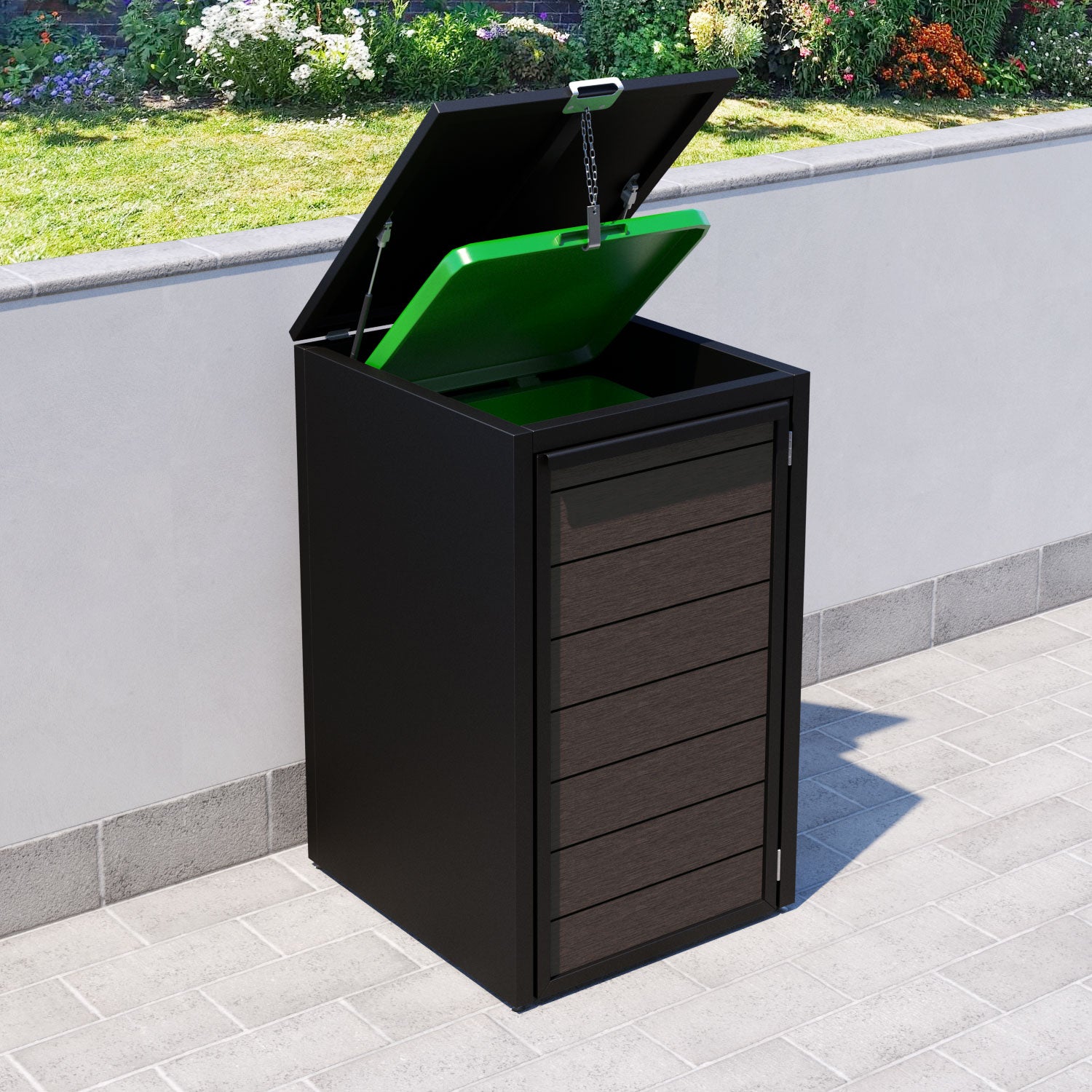 Black 2 Bin Store with Fusion Door Slat
