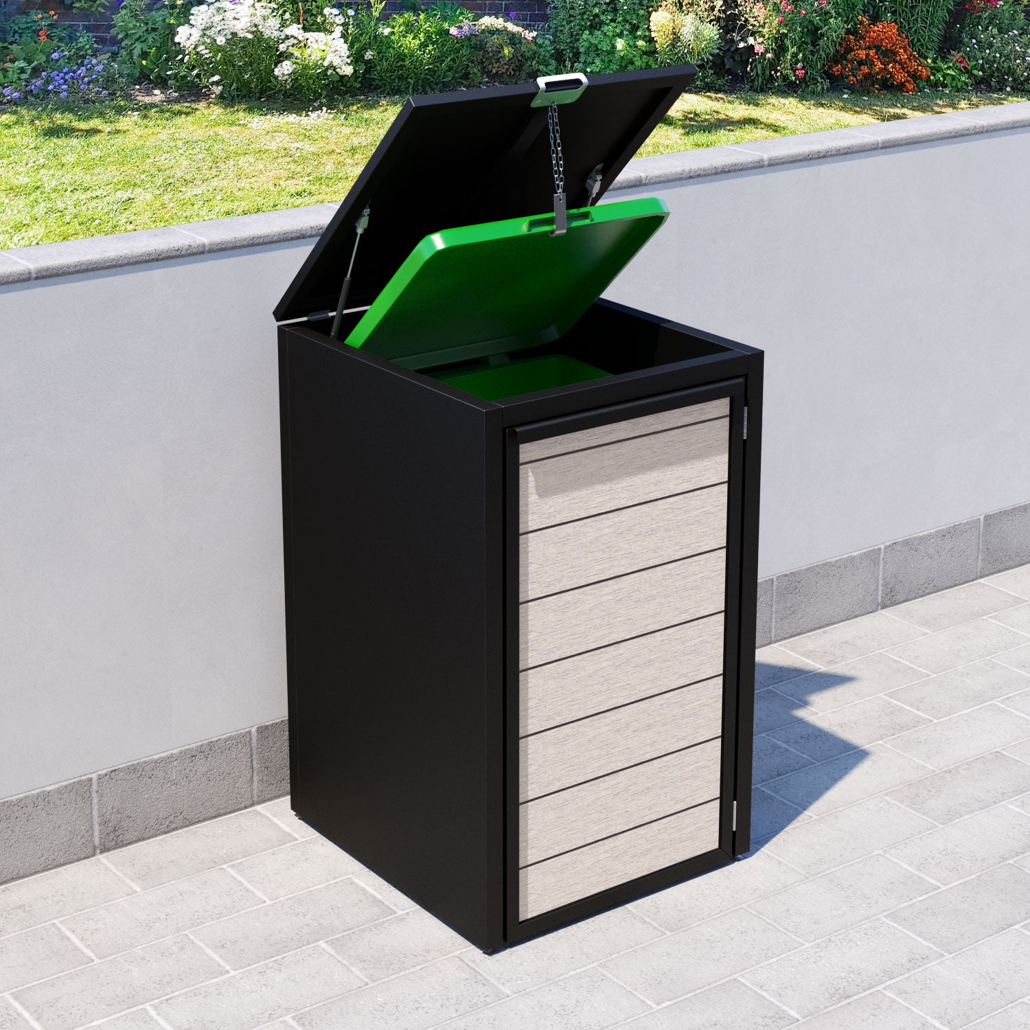 Black 2 Bin Store with Fusion Door Slat