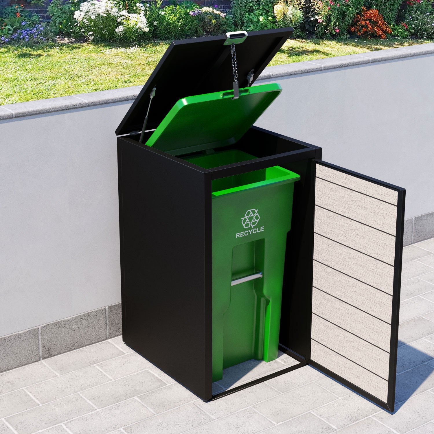 Black 2 Bin Store with Fusion Door Slat