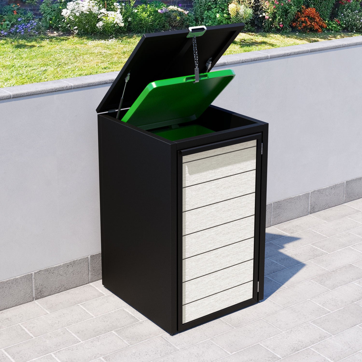 Black 2 Bin Store with Fusion Door Slat