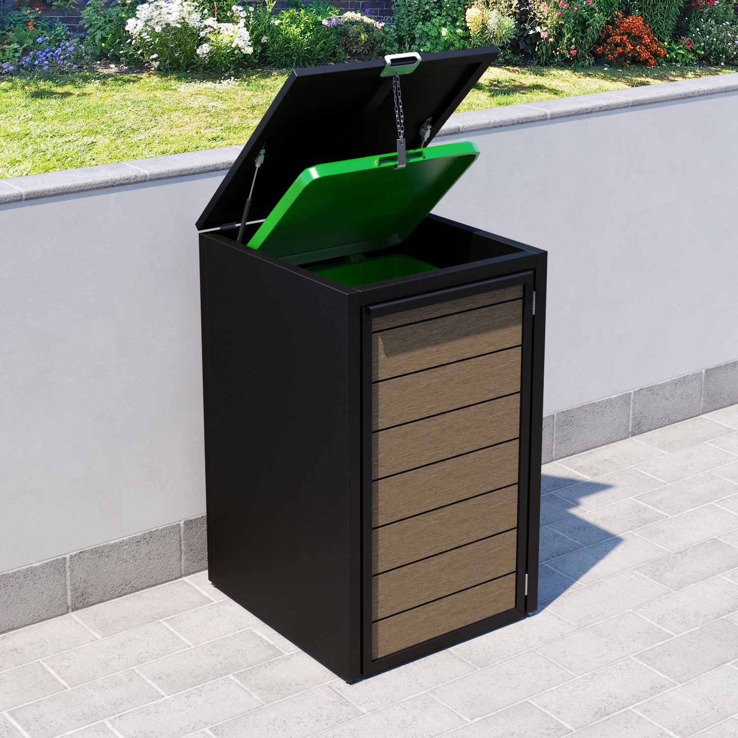 Black 2 Bin Store with Fusion Door Slat