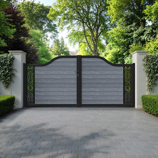 Classic Alnara Curved Top Driveway Gate - Anthracite - End Screen