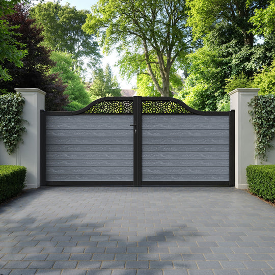 Classic Alnara Curved Top Driveway Gate - Anthracite - Top Screen