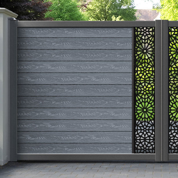 Classic Alnara Straight Top Driveway Gate - Anthracite - Middle Screen
