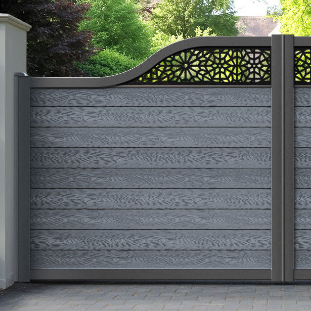 Classic Alnara Curved Top Driveway Gate - Anthracite - Top Screen