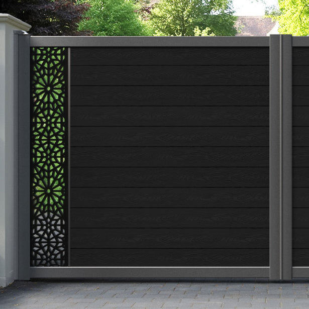 Classic Alnara Straight Top Driveway Gate - Black - End Screen