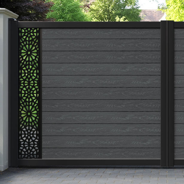 Classic Alnara Straight Top Driveway Gate - Dark Grey - End Screen