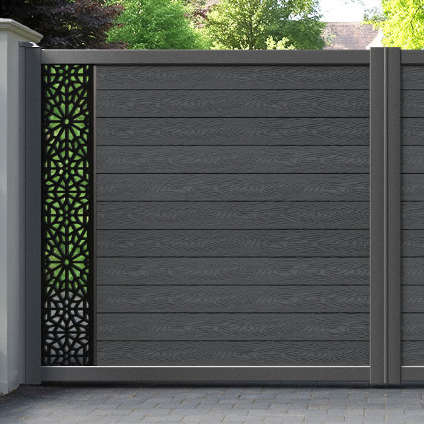 Classic Alnara Straight Top Driveway Gate - Dark Grey - End Screen