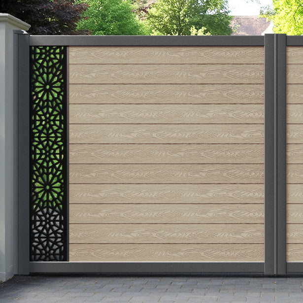 Classic Alnara Straight Top Driveway Gate - Light Oak - End Screen