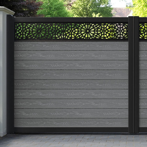 Classic Alnara Straight Top Driveway Gate - Mid Grey - Top Screen